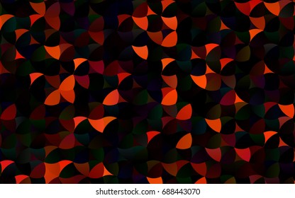 Dark Red vector modern geometrical circle abstract background. Dotted texture template. Geometric pattern in halftone style with gradient. 