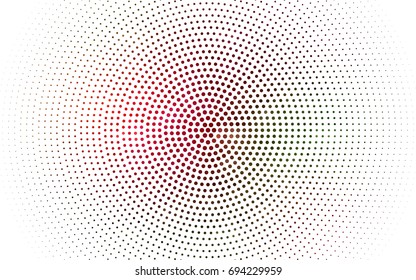 Dark Red vector modern geometrical circle abstract background. Dotted texture template. Geometric pattern in halftone style with gradient. 
