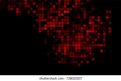 Dark Red vector modern geometrical circle abstract background. Dotted texture template. Geometric pattern in halftone style with gradient. 