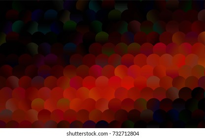 Dark Red vector modern geometrical circle abstract background. Dotted texture template. Geometric pattern in halftone style with gradient. 