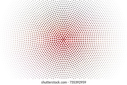 Dark Red vector modern geometrical circle abstract background. Dotted texture template. Geometric pattern in halftone style with gradient. 