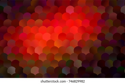 Dark Red vector modern geometrical circle abstract background. Dotted texture template. Geometric pattern in halftone style with gradient. 