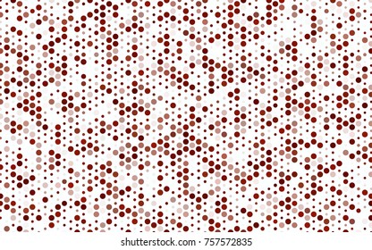 Dark Red vector modern geometrical circle abstract background. Dotted texture template. Geometric pattern in halftone style with gradient. 