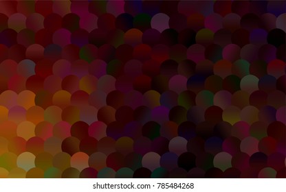 Dark Red vector modern geometrical circle abstract background. Dotted texture template. Geometric pattern in halftone style with gradient. 