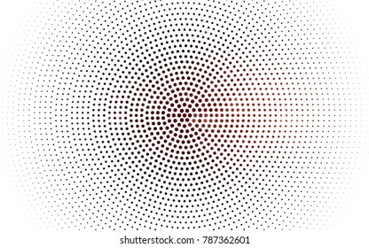 Dark Red vector modern geometrical circle abstract background. Dotted texture template. Geometric pattern in halftone style with gradient. 