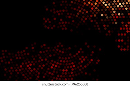 Dark Red vector modern geometrical circle abstract background. Dotted texture template. Geometric pattern in halftone style with gradient. 