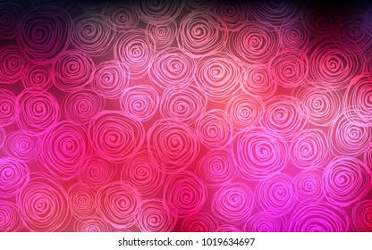 Dark Red vector natural abstract template. Roses on blurred abstract background with gradient. The doodle design can be used for your web site.