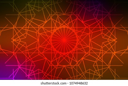 Dark Red vector natural abstract template. A vague abstract illustration with doodles drawn by child in Indian style. A completely new template for your business design.