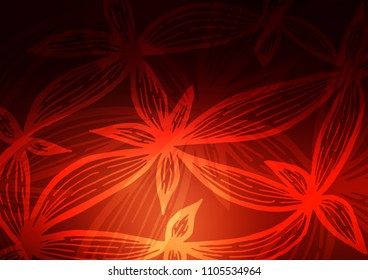 Dark Red vector natural abstract template. Modern geometrical abstract illustration with doodles. The elegant pattern can be used as a part of a brand book.