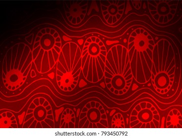 Dark Red vector natural abstract texture. Colorful abstract illustration with lines in Asian style. Hand painted design for web, leaflet, textile.