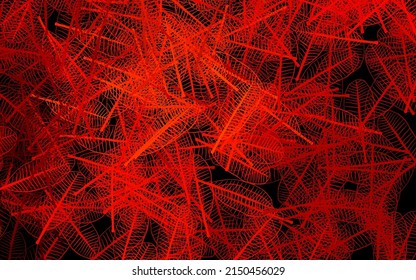 Dark Red vector natural artwork with leaves. Modern geometrical abstract illustration with leaves. New template for your brand book.