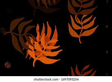 Dark Red vector natural background with leaves. Blurred decorative design in Indian style with leaves. A new texture for your wallpaper design.