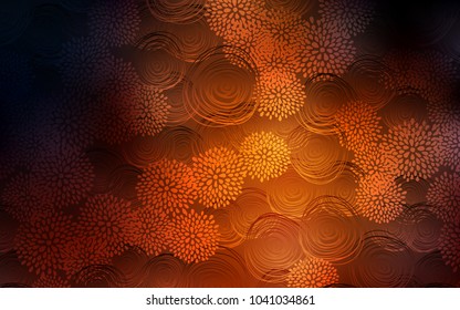 Dark Red vector natural elegant template. Shining colored illustration with flowers in doodle style. Hand painted design for web, wrapping, wallpaper.