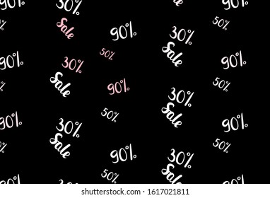 Dark Red vector pattern with 30, 50, 90 percentage signs. Colorful set of  percentage signs in simple style. Backdrop for ads, leaflets of Black Friday.