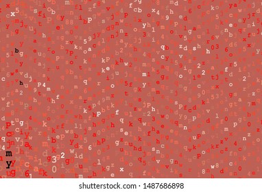Dark Red vector pattern with ABC symbols. Abstract illustration with colored latin alphabet. Pattern for school, grammar websites.