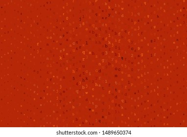 Dark Red vector pattern with ABC symbols. Abstract illustration with colored latin alphabet. Pattern for booklets, leaflets of education.
