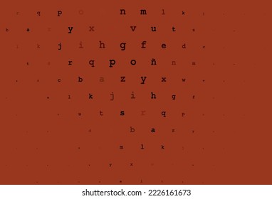 Dark red vector pattern with ABC symbols. Abstract illustration with colored latin alphabet. The pattern can be used for school, grammar websites.