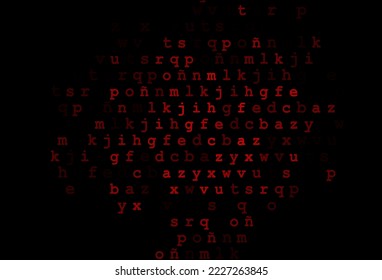 Dark red vector pattern with ABC symbols. Shining colorful illustration with isolated letters. Smart design for your business advert of university.