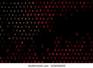 Dark red vector pattern with ABC symbols. Shining colorful illustration with isolated letters. The pattern can be used as ads, poster, banner for books.