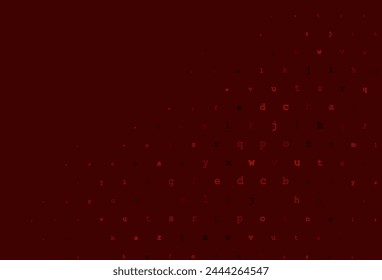 Dark red vector pattern with ABC symbols. Blurred design in simple style with signs of alphabet. The pattern can be used for ad, booklets, leaflets of education.