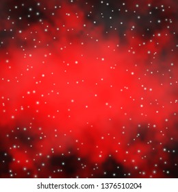 Dark Red vector pattern with abstract stars. Blur decorative design in simple style with stars. Theme for cell phones.