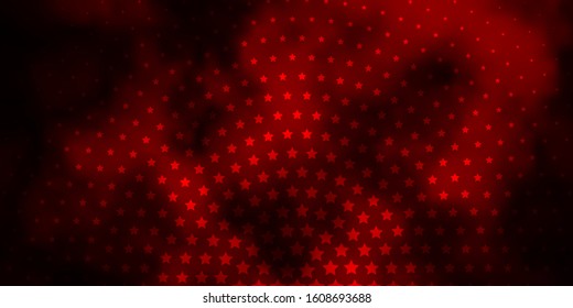 Dark Red vector pattern with abstract stars. Blur decorative design in simple style with stars. Design for your business promotion.