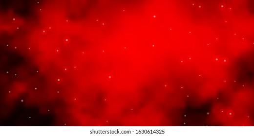 Dark Red vector pattern with abstract stars. Shining colorful illustration with small and big stars. Best design for your ad, poster, banner.