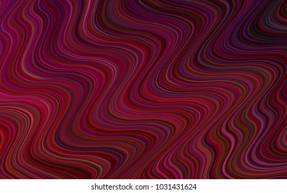 Dark Red vector pattern with bent ribbons. Shining illustration, which consist of blurred lines, circles. New composition for your brand book.