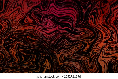 Dark Red vector pattern with bent lines. Glitter abstract illustration with wry lines. Marble style for your business design.