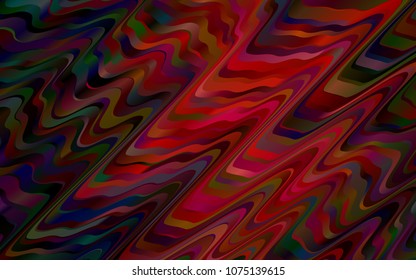 Dark Red vector pattern with bent ribbons. Colorful abstract illustration with gradient lines. New composition for your brand book.