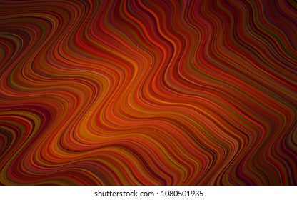 Dark Red vector pattern with bent lines. Shining illustration, which consist of blurred lines, circles. Memphis style for your business design.