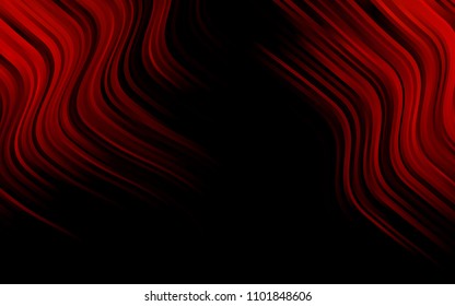 Dark Red vector pattern with bent lines. Shining illustration, which consist of blurred lines, circles. A completely new template for your business design.