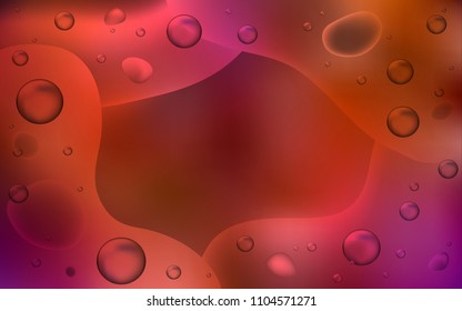 Dark Red vector pattern with bent ribbons. A sample with blurred bubble shapes. The best blurred design for your business.