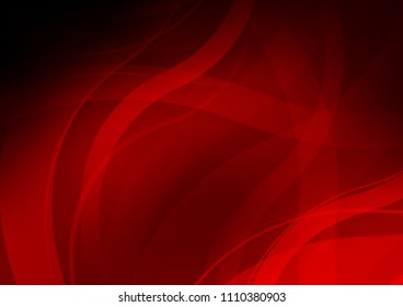 Dark Red vector pattern with bent lines. Blurred geometric sample with gradient bubbles.  The best blurred design for your business.