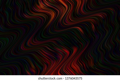 Dark Red vector pattern with bent ribbons. Geometric illustration in marble style with gradient.  Marble style for your business design.