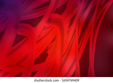 Dark Red vector pattern with bent lines. A shining illustration, which consists of curved lines. Template for cell phone screens.