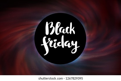 Dark Red vector pattern with a black hole, stars. Gradient colorful illustration with a black hole, stars. Black Friday design for ads, commercials.