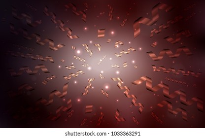 Dark Red vector pattern with christmas ribbons. Confetti on blurred abstract background with colorful gradient. The template can be used as a background for postcards.