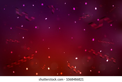 Dark Red vector pattern with christmas ribbons. Modern geometrical abstract illustration with carnival ribbons. Beautiful design for your business advert of anniversary.
