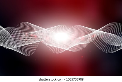 Dark Red vector pattern with christmas ribbons. Confetti on blurred abstract background with colorful gradient. The pattern can be used for new year ad, booklets.