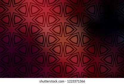 Dark Red vector pattern with christmas stars. Glitter abstract illustration with colored stars. Best design for your ad, poster, banner.