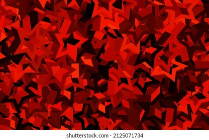Dark Red vector pattern with christmas stars. Stars on blurred abstract background with gradient. Best design for your ad, poster, banner.