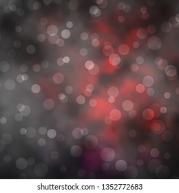 Dark Red vector pattern with circles. Abstract decorative design in gradient style with bubbles. Pattern for business ads.