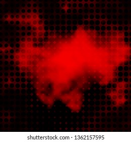 Dark Red vector pattern with circles. Illustration with set of shining colorful abstract spheres. Design for posters, banners.