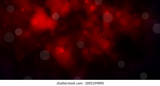 Dark Red vector pattern with circles. Colorful illustration with gradient dots in nature style. Design for your commercials.