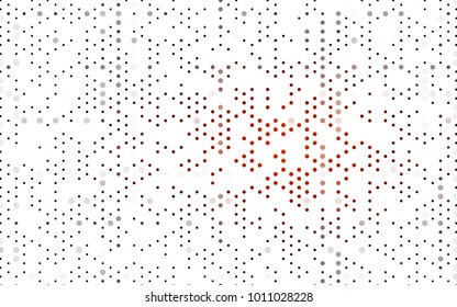 Dark Red vector pattern with colored spheres. Geometric sample of repeating circles on white background in halftone style.