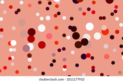 Dark Red vector pattern with colored spheres. Geometric sample of repeating circles on white background in halftone style.