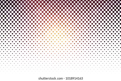 Dark Red vector pattern with colored spheres. Geometric sample of repeating circles on white background in halftone style.