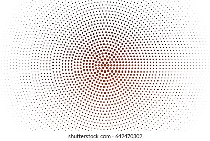 Dark Red vector pattern with colored spheres. Geometric sample of repeating circles on white background in halftone style.