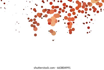 Dark Red vector pattern with colored spheres. Geometric sample of repeating circles on white background in halftone style.